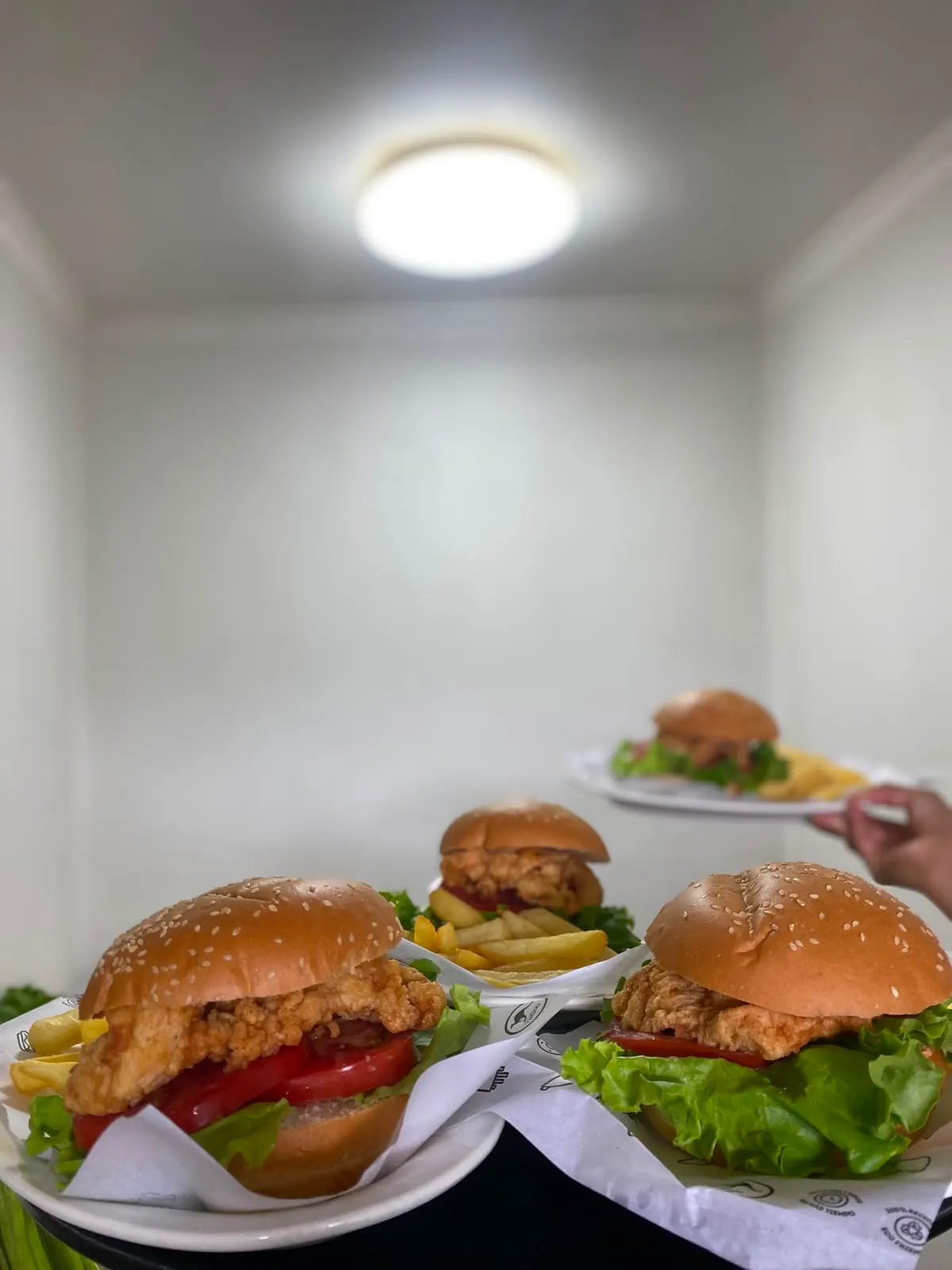 Sándwiches de pollo broaster con papas